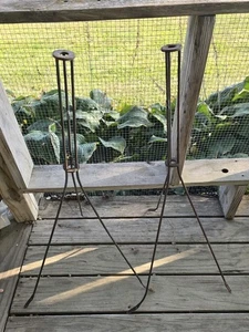 Antique Pair Of Iron Lightning Rod Stand Bases 32" Tall ⅝" Center Hole - Bild 1 von 5
