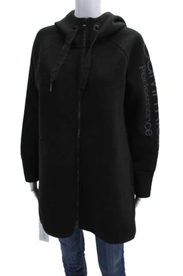 Calvin Klein Performance Womens 2 Pocket Full Zip Mid-Length Hoodie Black Size L - Image 1 of 4