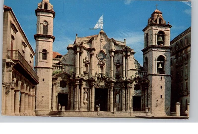 La Catedral Havana Cuba 1956 Postcard - Image 1 of 2