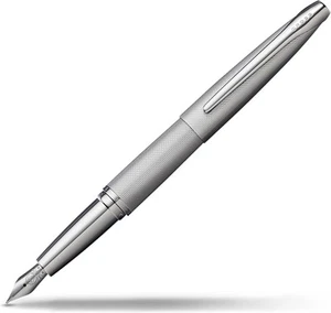 Cross Atx Sandblasted Titanium Gray Fountain Pen Luxury Gift Box Writing Inst... - Picture 1 of 7