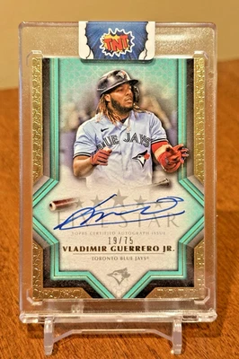 Vladimir Guerrero Jr ON CARD AUTO /75 2023 Topps Five Star Autographs Aqua JAYS - Image 1 of 2