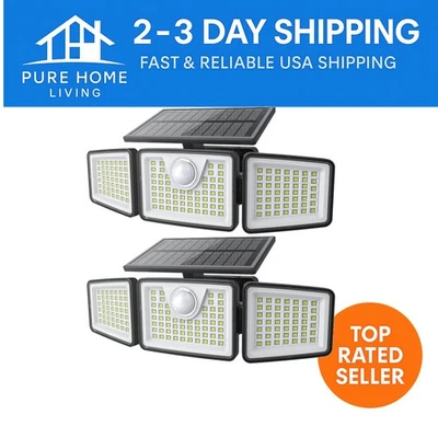 Weatherproof 2500LM Solar Motion Sensor Outdoor Lights – Perfect for Patios - Image 1 of 4