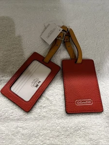 Coach leather luggage tags Set Of 2 - Picture 1 of 4