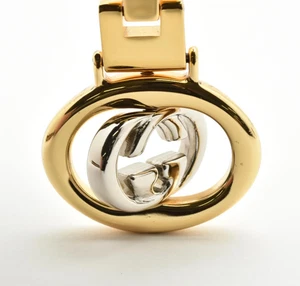 GUCCI Vintage Schlüsselanhänger Kette Spinning Cutout Interlocking GG goldfarben Taschenanhänger - Bild 1 von 21