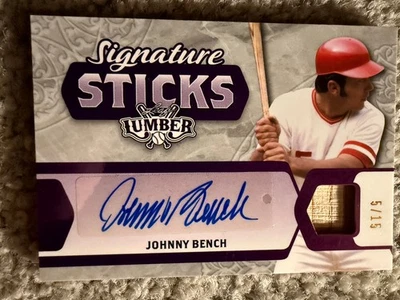 ⚾️2022 Johnny Bench LEAF✍️ Signature Sticks Lumber AUTO Purple 5/15 Relic BAT - Image 1 of 2