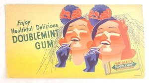 WRIGLEY’S SPEARMINT GUM TROLLEY SIGN - 1937 – VF CONDITION – WOMEN W/ HATS - Picture 1 of 4