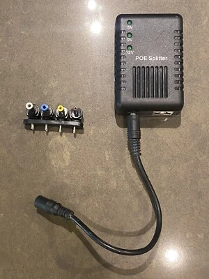 LevelOne POS-1001 Gigabit PoE Adj. 5V, 9V Or 12V Splitter w multi-tip Adapters - Image 1 of 4