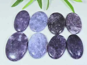 359Cts. Natural Lepidolite Oval Cabochon Loose Gemstone 08 Pcs Lot - Bild 1 von 7