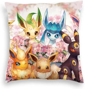 Pokemon Eevee Polyester DOUBLE SIDED 18" x 18" Pillow Cases US Seller CASE ONLY - Picture 1 of 3