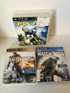 MX vs. ATV Alive No Manual(Sony PS3, 2011) + Battlefield 4+ WATCH DOGS - Picture 1 of 8