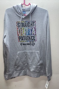 Straight Outta Patience Leopard Mom Life Hoodie, Mother’s Day Gift Size Medium - Picture 1 of 5