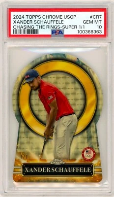 Xander Schauffele 2024 Topps Chrome Olympics Superfractor 1/1 PSA 10 GEM - Image 1 of 2