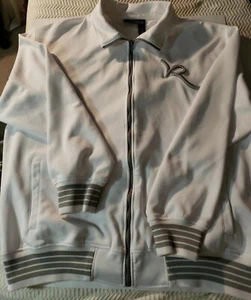 Rocawear Men white/gray zip-up track jacket. Spell out on back. Size XL. Vintage - Picture 1 of 7
