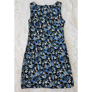 CDC Women's Vintage Blue & White Ditsy Floral Sleeveless Shift Dress. Size 10