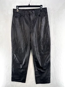 Banana Republic 100% Leather Pants Womens 29 Black Straight High Rise 814321 - Picture 1 of 15
