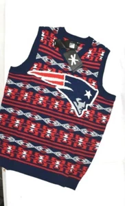 New England Patriots FOCO NFL Aztec Ugly Sweater Vest, Small - Picture 1 of 4