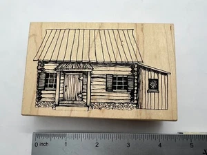 D5, Stampa Rosa rubber stamp,  Old West Wood Cabin Home - Picture 1 of 3