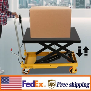 Single Scissor Lift Table 500lbs Hydraulic Lift Table Cart 28.5" Lift Height - Picture 1 of 10