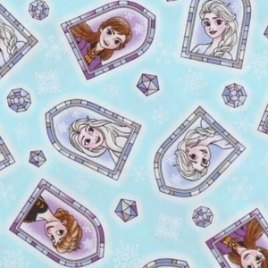 NUEVO Disney Frozen Glass Pattern Tela Algodón Azul 1m Oficial Japón - Imagen 1 de 6