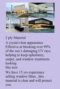 Window Film 99% UV  Protection Fade Control Clear Ceramic 24 " x 9' Intersolar® - Picture 1 of 2