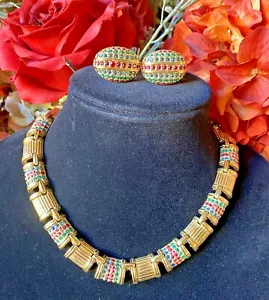 IMPRESIONANTE Juego de Collares y Pendientes Vintage Nina Ricci Enchapados en Oro - Imagen 1 de 8