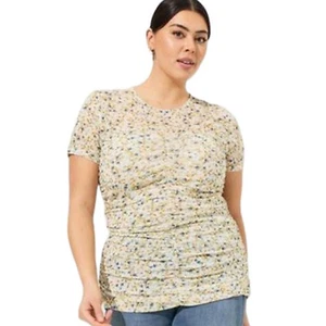 Neu Torrid Damen 2 2X Plus Stretch Netz Bluse Rüschen Top Ditsy Blumen Neu mit Etikett - Bild 1 von 10