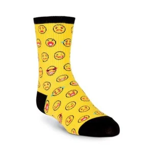 K. Bell Kids Unisex 2 Pairs Crew Socks Shoe Size 7.5-13 EMOTICON EMOJI gift - Picture 1 of 3