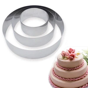 4/6/8 Inch Large Round Cake Ring Set Biscuit Cutter Stainless Steel Circle Mold. - Picture 1 of 10
