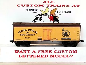 HO SCALE CUSTOM LETTERED CENTRAL RR OF NEW JERSEY REEFER PG 12 ALSO AVAIL IN O - Picture 1 of 14