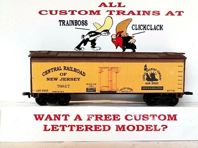 HO SCALE CUSTOM LETTERED CENTRAL RR OF NEW JERSEY REEFER PG 12 ALSO AVAIL IN O - Image 1 of 4