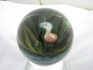 Davis Art Glass Marble Pink Flamingo Bird Everglades Lagoon Jungle Pennsboro WV - Picture 1 of 6