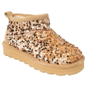 Botas para mujer Bearpaw SYDNEY botín con lentejuelas DORADO talla 8 NUEVAS - Imagen 1 de 2
