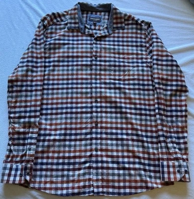 Camisa de vestir a cuadros con botones Johnston & Murphy (talla grande) colores otoño Foto 1 de 4