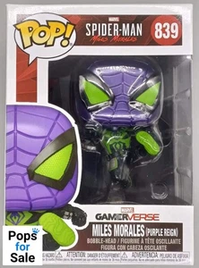 839 Miles Morales Purple Reign Suit Marvel Spider-Man Funko POP - Box Damaged - Picture 1 of 2