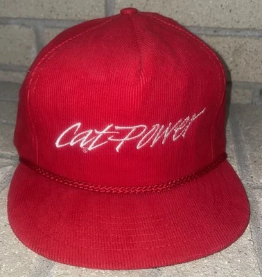 Sombrero Tonkin Vintage CAT POWER Rojo Pana Oruga Snapback HECHO EN EE. UU. Años 80 Foto 1 de 4