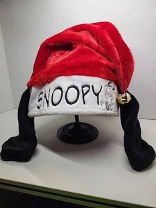 Peanuts Snoopy Plush Santa Adjustable Hat With Jingle Bell And Dog Ears - Picture 1 of 10