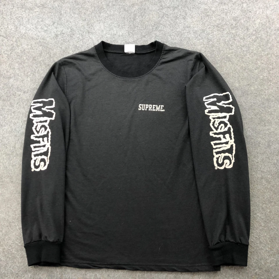 Supreme Misfits Shirt Mens XL Black Long Sleeve Punk Band Collab Made USA Cotton - Image 1 of 4