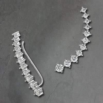 SilberDream Ohrringe Ear Cuff 11 Zirkonias weiß Ohrklemmen 925 Silber GSO415W - Bild 1 von 4