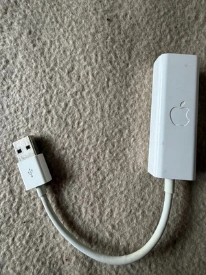 Apple Model No A1277  EMC No.2147 USB 2.0 White Ethernet Adapter. Working. GC - Image 1 of 3