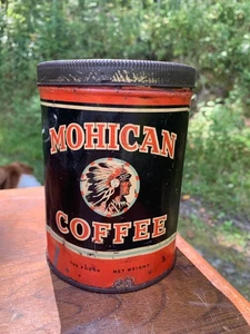 Vintage Mohican Coffee Tin Can 1 lb., The Mohican Co., New York, NY - Picture 1 of 11
