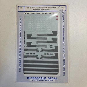 MICROSCALE HO 87-49 New York Central Cab Diesels Red Emblem & Grey Stripes - Picture 1 of 2