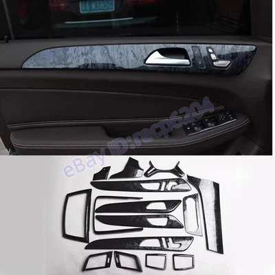 Para Mercedes Benz GL ML 2012-15 15 PIEZAS ABS Madera Negra Kit Completo Interior Coche Cubierta Foto 1 de 4