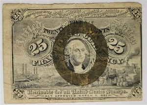Fractional Currency FR1288 Second Issue 25 Cents Red Back Very Nice! - Picture 1 of 2