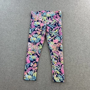 Lilly Pulitzer Leggings Girls Small 4-5 Tropical Pattern Activewear Pants Yoga - Picture 1 of 8