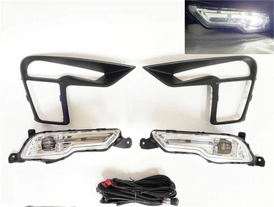 LED Fog Lights Bumper Lamps For 2018-2019 Ford Explorer Clear W/Bezel+Wire RH+LH - Image 1 of 4