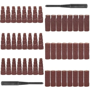 50Pcs 1-1/2 Inch Sand Paper Abrasive Cartridge Rolls Cone Cylinder Rotary Fla... - Picture 1 of 7