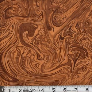 Rost Kupfer Braun Verschüttete Marmorierte Farbe 100% Baumwolle Stoff verkauft BTY - Bild 1 von 1