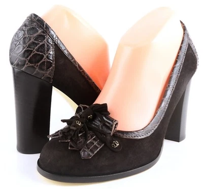 $300 JUICY COUTURE может шоколадный коричневый замши кожи дизайнерские насосы 9 M - Изображение 1 из 4