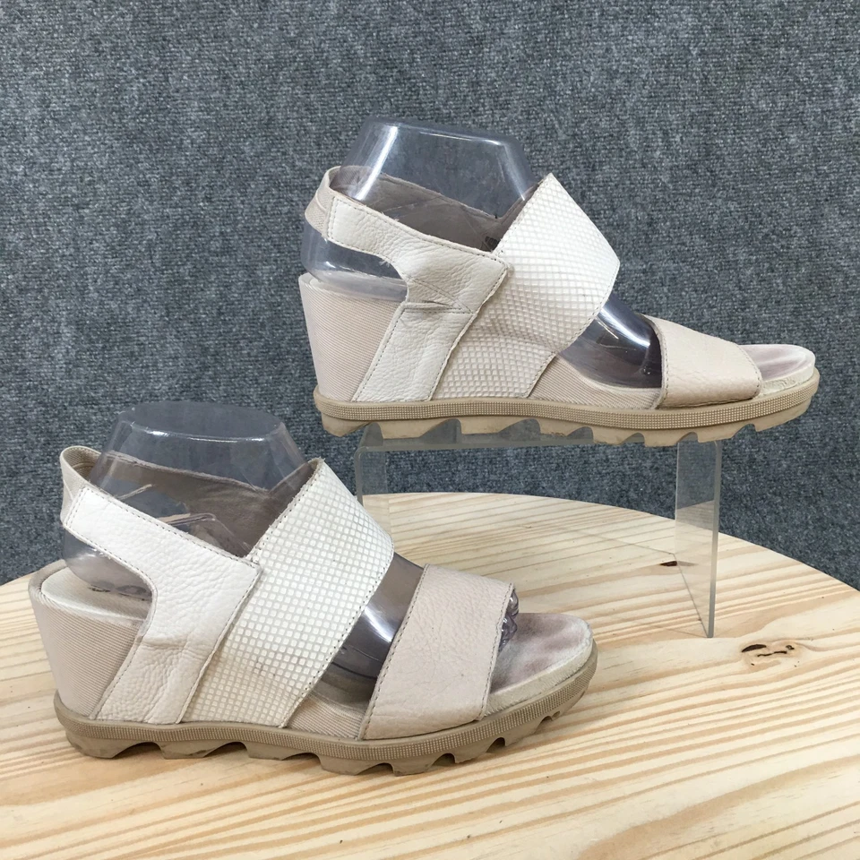Sandalias Sorel para mujer 10 Joanie II informales con cordones cuña cuero beige claro Foto 1 de 4