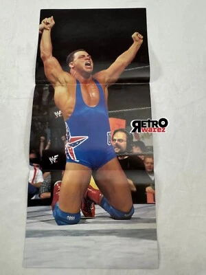 "Revista de póster Kurt Angle WWE 10,5x23,75"" doble cara WWF lucha libre cruda" Foto 1 de 2